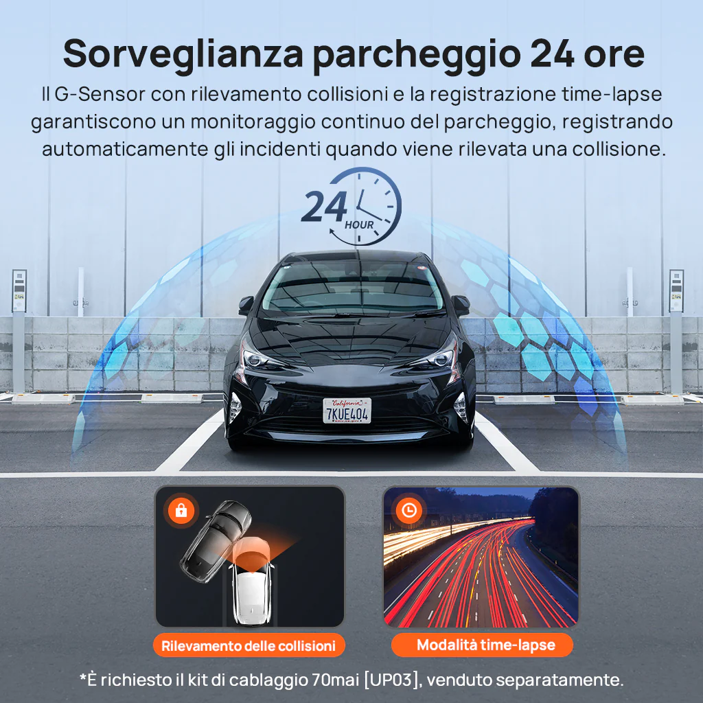 70mai Dash Cam A410 2.5K HDR Dual w/ GPS, Emergency Record, G-Sensor, App Control & Compact Design - Image 7