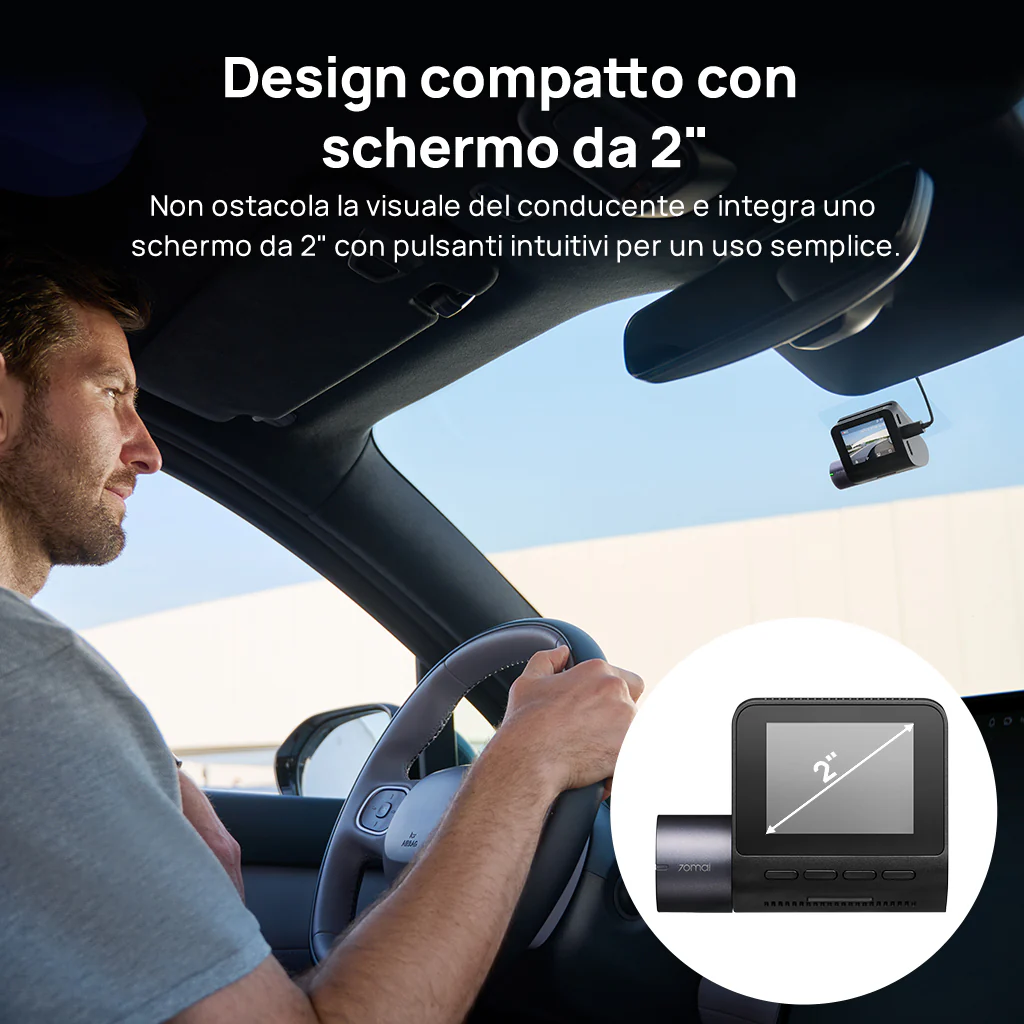 70mai Dash Cam A410 2.5K HDR Dual w/ GPS, Emergency Record, G-Sensor, App Control & Compact Design - Image 9