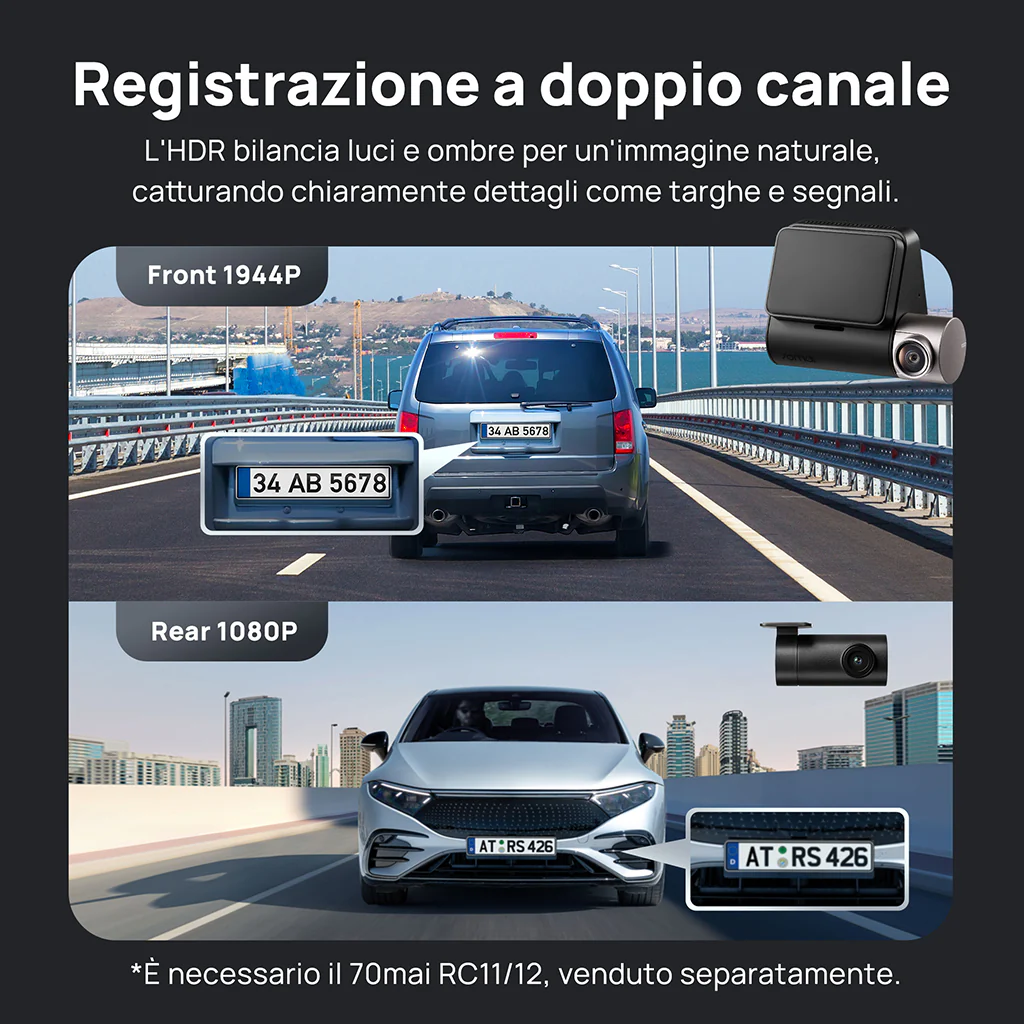 70mai Dash Cam A510 2.7K HD with Sony STARVIS 2, 4G LTE & Dual HDR Supported - Image 5