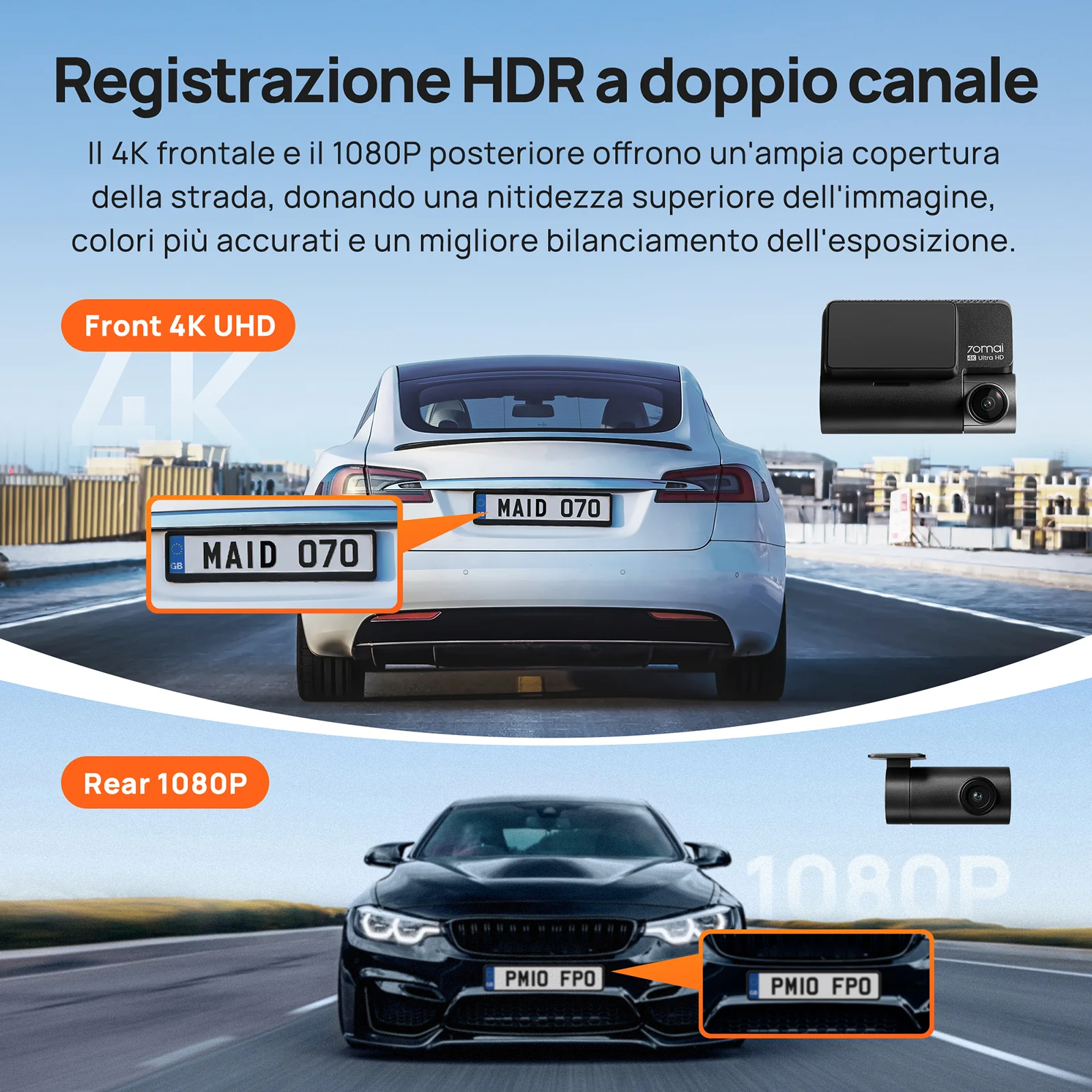 70mai Dash Cam 4K A810 with Sony STARVIS 2 IMX678, 4G LTE & Dual HDR Supported - Image 3