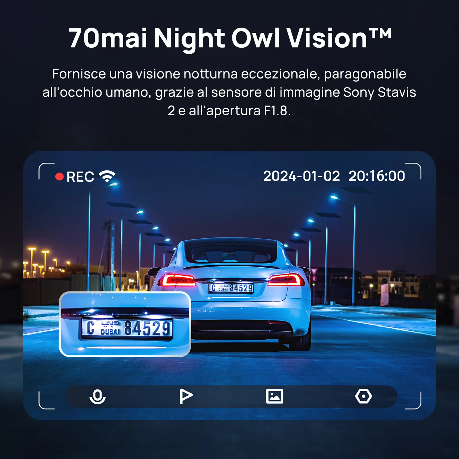 70mai Dash Cam 4K A810 with Sony STARVIS 2 IMX678, 4G LTE & Dual HDR Supported - Image 5